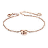 14K Heart Shape Bracelet for Women Adjustable Chain Love Gift