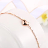 14K Heart Shape Bracelet for Women Adjustable Chain Love Gift