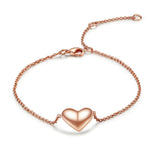 14K Heart Shape Bracelet for Women Adjustable Chain Love Gift