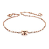 14K Heart Shape Bracelet for Women Adjustable Chain Love Gift