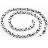 5mm Byzantine Box Chain Stainless Steel Mens Boys Necklace