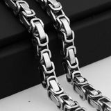 5mm Byzantine Box Chain Stainless Steel Mens Boys Necklace