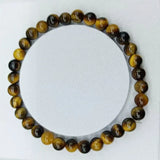 Yellow Tiger Eye Round Beads Bracelet 7.5 Inch Women's Jewelry