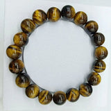 Yellow Tiger Eye Round Beads Bracelet 7.5 Inch Women's Jewelry