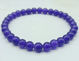 6mm Amethyst Beads Stretch Bracelet 7.5in Jewelry Gift Women