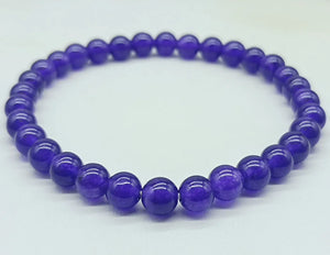 6mm Amethyst Beads Stretch Bracelet 7.5in Jewelry Gift Women