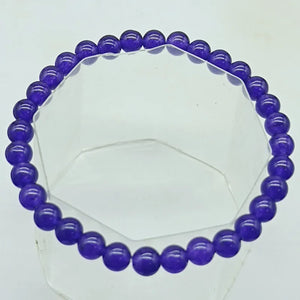 6mm Amethyst Beads Stretch Bracelet 7.5in Jewelry Gift Women