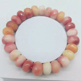 Multicolor Jade Abacus Beads Stretch Bracelet 7.5 Inch