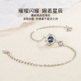 925 Silver Gem Planet Lucky Chain Bracelet Bridal Gift