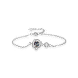 925 Silver Gem Planet Lucky Chain Bracelet Bridal Gift