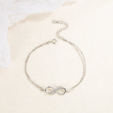 925 Silver Lucky Chain Bracelet Gem Hollow Style Woman's Jewelry
