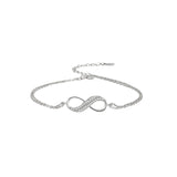 925 Silver Lucky Chain Bracelet Gem Hollow Style Woman's Jewelry