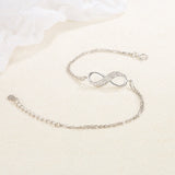 925 Silver Lucky Chain Bracelet Gem Hollow Style Woman's Jewelry