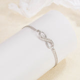 925 Silver Lucky Chain Bracelet Gem Hollow Style Woman's Jewelry