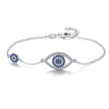 925 Silver Evil Eye CZ Bracelet Jewish Religious Jewelry