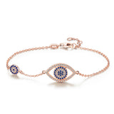 925 Silver Evil Eye CZ Bracelet Jewish Religious Jewelry