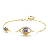 925 Silver Evil Eye CZ Bracelet Jewish Religious Jewelry