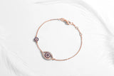 925 Silver Evil Eye CZ Bracelet Jewish Religious Jewelry