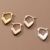 925 Silver Heart-Shaped Buckle Hoop Earrings for Women