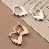 925 Silver Heart-Shaped Buckle Hoop Earrings for Women