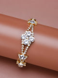 Charming Bride Wedding Bracelet Crystal Rhinestone Wide Princess Jewelry