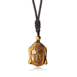 Charming Buddha Jade Head Stone Pendant Necklace