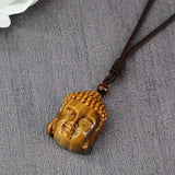 Charming Buddha Jade Head Stone Pendant Necklace