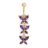 Butterfly Surgical Steel Belly Button Piercing with Zircon