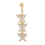 Butterfly Surgical Steel Belly Button Piercing with Zircon
