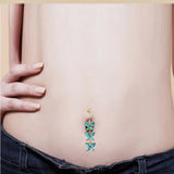 Butterfly Surgical Steel Belly Button Piercing with Zircon