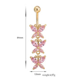 Butterfly Surgical Steel Belly Button Piercing with Zircon