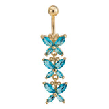 Butterfly Surgical Steel Belly Button Piercing with Zircon