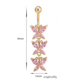 Butterfly Surgical Steel Belly Button Piercing with Zircon