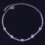 Crystal Ankle Bracelet Round Pendant Sandal Anklet