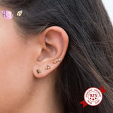 Crystal Stud Earrings 925 Sterling Silver for Women Girls Wedding Gift