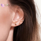 Crystal Stud Earrings 925 Sterling Silver for Women Girls Wedding Gift