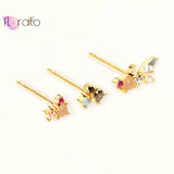 Crystal Stud Earrings 925 Sterling Silver for Women Girls Wedding Gift
