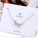 Charming Micro CZ Butterfly Necklace 925 Sterling Silver Chain Choker