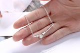 925 Sterling Silver Flower Art Bracelet Stackable Peach Cherry Blossom Branch