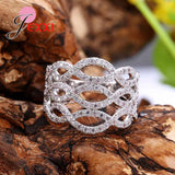 Zircon Crystal Infinite Ring 925 Silver Jewelry