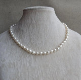 Charming Girl Gift Pearl Necklace, 6-7mm Rice Natural Pearl