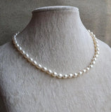 Charming Girl Gift Pearl Necklace, 6-7mm Rice Natural Pearl