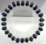 5x8mm Lapis Lazuli Abacus Bead Bracelet 7.5 Inch