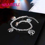 925 Silver CZ Life Tree Bracelet Bangle Girl Gift