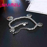 925 Silver CZ Life Tree Bracelet Bangle Girl Gift
