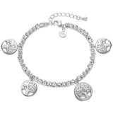 925 Silver CZ Life Tree Bracelet Bangle Girl Gift