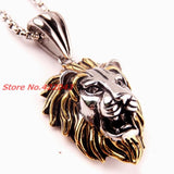 Lion Head Silver Pendant Necklace for Mens Boys Stainless Steel Jewelry
