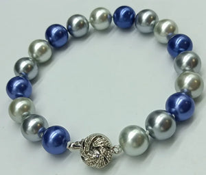 Multicolor 10mm Shell Pearl Bead Bracelet 7.5 Inch Women's Jewelry