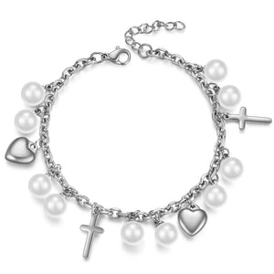 Charming Double Heart Bracelets & Bangles Set