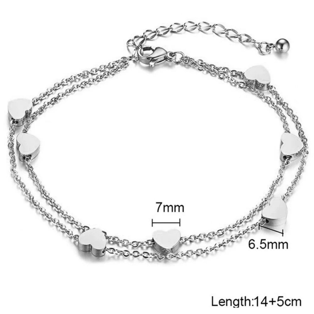 Charming Double Heart Bracelets & Bangles Set